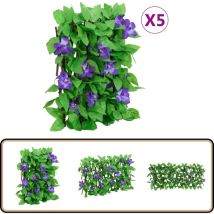 Treillis de lierre artificiel extensible 5 pcs vert 180x20 cm - Clôture Artificielle - Trellis De Lierre - Écran De Lierre - Intimité Jardin