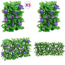 Treillis de lierre artificiel extensible 5 pcs vert 180x20 cm - Clôture Artificielle - Trellis De Lierre - Écran De Lierre - Intimité Jardin
