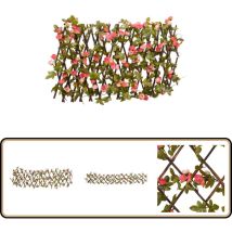 Treillis de lierre artificiel extensible rose foncé 180x20 cm - Clôture Artificielle - Trellis De Lierre - Écran De Lierre - Intimité Jardin