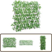 Treillis de lierre artificiel extensible vert 180x65 cm - Clôture Végétale - Trellis Végétal - Décoration Murale Extérieure - Privacy Screen - Pare