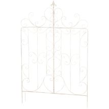 Décoshop26 - Treillis décoration de jardin rosier plantes grimpantes 133 cm en métal crème vieilli 100003892