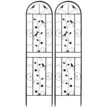 Treillis Jardin 2 pcs Treillis pour Plantes Grimpantes Metal à Planter Grille Arceaux Rosiers Grimpant Clôtures Décoratives Exterieur Tuteur