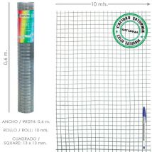 Saturnia - Treillis électrosoudé galvanisé 13x13/60 cm. Rouler 10 mètres. Usage domestique