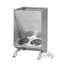 Trémie galvanisée pour porcs et porcelets, distributeur de nourriture 2 trous, 10 Kg 30x21x53 cm