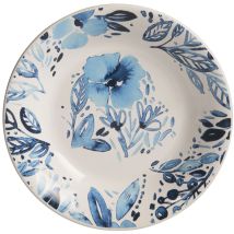 Trend - Assiette Creuse Jardin Bleu 20,5 Cm (lot De 6)