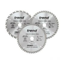 Trend - CraftPro Cordless Saw Blade 165 x 20mm x 24T/40T/52T (Pack 3)