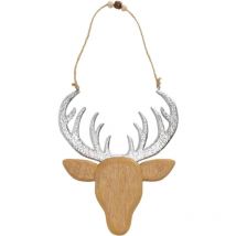 Trendline - Deko Rentierkopf aus Holz zum Hängen 36 cm Dekofigur Weihnachten Xmas