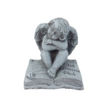 Trendline - Grabschmuck Engel mit Buch 7 x 6 cm grau Skulptur