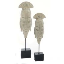 Dekofigur Maske 34 cm weiß schwarz Tischdekoration - Trendline