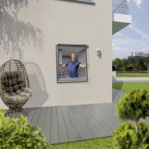 Insektenschutz-Fenster 100x150cm Anthrazit Fliegengitter Mückenschutz - Trendline