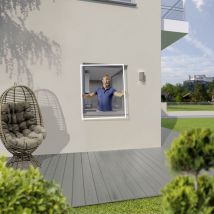 Insektenschutz-Fenster 100x150cm Weiß Fliegengitter Mückenschutz - Trendline