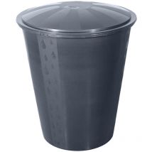Trendline - Regentonne Rund Deckel Hahn 300l Grau Regenwassertonne Wassertank
