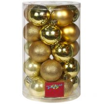Trendline - Weihnachtskugeln bruchfest, langlebig ø 6, 8 10 cm gold 26 Stück