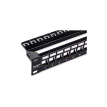 Trendnet TC-KP24 panneau de brassage 1U - Baie d'entrée (Noir, Acrylonitrile butadiène styrène (ABS), SPCC, 1U, 483 mm, 45 mm, 10 mm)