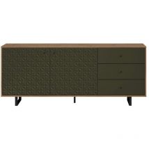 Sentra Sideboard grün, Eiche dekor.