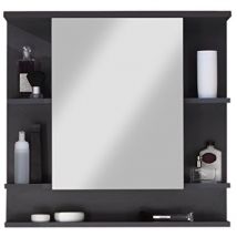 Trendteam - smart living Tetis Mobili, Derivato del Legno, Grigio Scuro (Grafite)/Bianco (Alta lucentezza), 72 x 76 x 20 cm