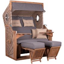 Trendy By Devries Strandkorb ""trendy Pure Greenline 135xl"" Pe Ant. Wh. Des. 751, Größe 130 X 80 X 165 Cm