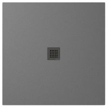 Polysan - treneca Cast Marble Shower Tray 100x100cm, Cuttable selon votre Req, gris mat