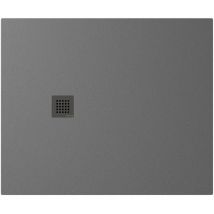 Polysan - treneca Cast Marble Shower Tray 120x100cm, Cuttable selon votre Req, gris mat
