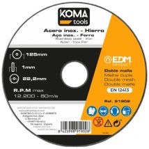 Trennscheibe aus Eisen und Edelstahl. ø125 x 1 x 22,2 mm