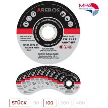 Arebos Trennscheiben 125mm x 1,2mm 100 Stück inox Edelstahl Metall Flexscheiben
