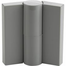 Eco Trennwand Aufschraubband links Türband mit Abdeckkappen, Kunststoff grau