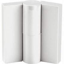 Eco Trennwand Aufschraubband rechts Türband mit Abdeckkappen, Kunststoff weiß