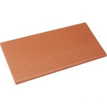 Ammonit Keramik - Treppenfliese Spaltplatte 24 x 11,5 cm rot-natur Spaltplatten
