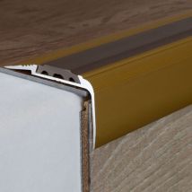 Treppenkante 'Cresta' / Kombiwinkel / Winkelprofil (Größe 27 mm x 58 mm) aus Aluminium eloxiert, gebohrt, von Auer Metall-goldfarbig-1000