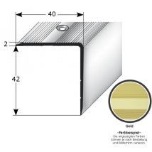 Auer - Treppenkante 'forli', Treppenkantenprofil / Winkelprofil (größe 40 Mm X 42 Mm) Aus Aluminium Eloxiert, Gebohrt, Von Metall-goldfarbig-1000