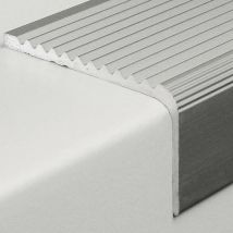 Auer - Treppenkante / Treppenkantenprofil / Winkelprofil (Größe 23 mm x 40 mm) aus Aluminium eloxiert, gebohrt, von Metall-silber-1000