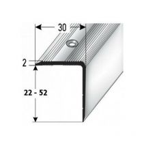 Treppenkante / Treppenprofil 'Genua', Winkelprofil mit 30 mm Breite und konfigurierbarer Höhe (22 mm bis 52 mm), Aluminium eloxiert,