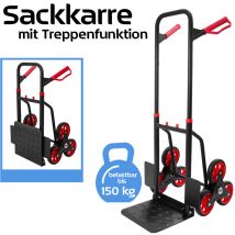 Treppenkarre Sackkarre 150 kg Stapelkarre Transportkarre Treppensteiger klappbar Treppensackkarre Schwarz Treppen Stahl Trucky