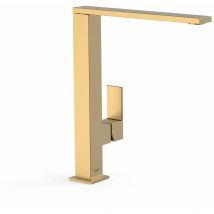Tres - 00648501OM cuadro colors Grifo Monomando Lavabo Caño Alto Oro Mate 24K - ref: 00648501OM