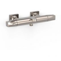 Tres - 19017405AC over-wall Grifo Termostático Mural Over-Wall Bañera y Ducha Color Acero - ref: 19017405AC