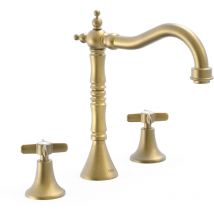 Tres - 24210501LM clasic Grifo Bimando De Repisa para Lavabo Color Latón Viejo Mate - ref: 24210501LM