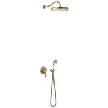 Tres - 24218003LV clasic Kit De Grifo Monomando Empotrado De 2 Vías para Ducha Color Latón Viejo - ref: 24218003LV