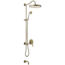 Tres - 24218006LV clasic Kit De Grifo Monomando Empotrado De 2 Vías para Bañera y Ducha Color Latón Viejo - ref: 24218006LV