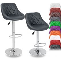 Set di 2 Sgabelli-Bar moderni, Sedia Bar, Sgabello Lounge con schienale, 10 colori diversi, cromato, rotazione libera a 360 °, la regolazione in