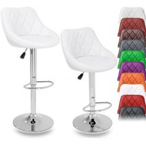 2er Set Barhocker Barstuhl Tresenhocker Küchenhocker Hocker Loungesessel 2x weiß - Tresko