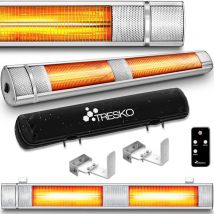 TRESKO Chauffage Radiant Infrarouge 3000W + Télécommande Radiateur Rayonnant Électrique de Terrase 3 Niveaux de Chaleur Chauffage Mural