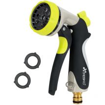 Tresko - Pistola Premium de Riego con 10 Modos Apta para Todas las Mangueras de Jardín Comunes Boquilla de Agua Rociadora Metálica de Alta Presión
