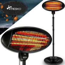 Tresko - Radiateur infrarouge sur pied 2000W Chauffage radiant électrique pour terrasse intérieur et extérieur 3 Niveaux de Chaleur