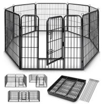 Recinzione Recinto per Cani, Gabbia per cuccioli per cani, gabbia per cani, box per cuccioli, circonferenza 640 cm, altezza 60 cm, in metallo robusto
