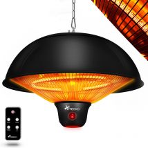 Riscaldatore ad infrarossi per soffitto 1500W Nero Riscaldatore elettrico Riscaldatore per patio per interni ed esterni Stufa Elettrica Terrazza
