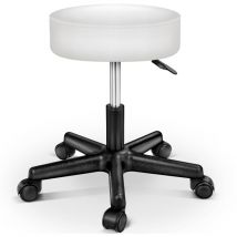 Rollhocker Weiß Arbeitshocker Hocker Drehhocker Kosmetikhocker Praxishocker - Tresko