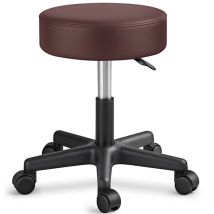Tresko - Tabouret de Travail marron Tabouret à roulettes siège pivotant par 360° rembourrage de 10 cm