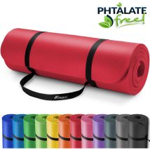 Tresko Tapis D'Exercice Fitness Yoga Pilates Gym, En Mousse Nbr (190 X 100 X 1,5cm) Rouge