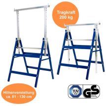 Tréteau d'échafaudage Tréteau pliable Set de 2 tréteaux réglables en hauteur