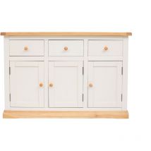Trevi Off White 3 Drawer 3 Door Sideboard Wood Knob - Off White